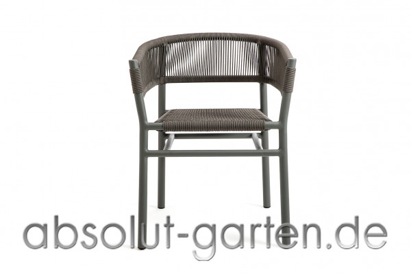 Diningstuhl Kilt Armlehnenstuhl, warmgrey + round rope dark grey 