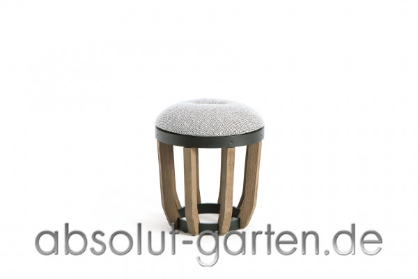 Pouf Swing Fußhocker Alu. black + pickled Teak + chess
