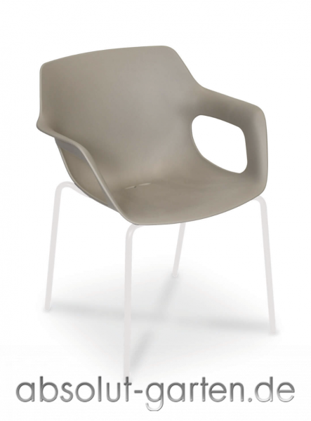 Tempus Sessel Edelstahl weiß matt taupe 