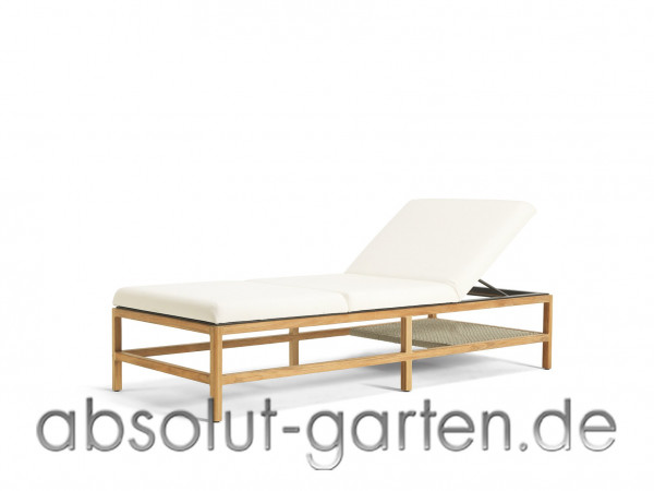 Sunbed Grand life Sonnenliege Teak + light grey + nature white 