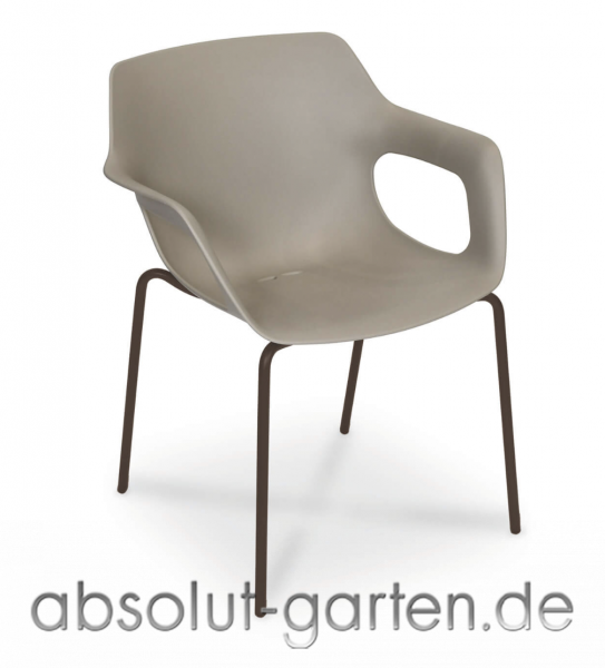Tempus Sessel Edelstahl dark bronze matt taupe
