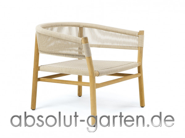 Loungestuhl Kilt Armlehnenstuhl, Teak + round rope sand 